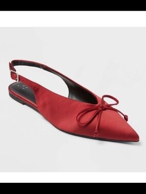 A New Day Women’s Camille Satin Slingback Bow Flats NWT size 7.5